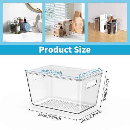 Clear Fridge Organizer with Handles & Lids