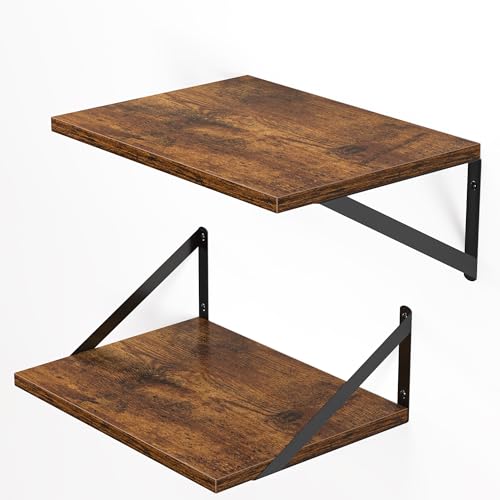 16W x 12D Deep Floating Shelves Set of 2 Rustic Brown (2 Count)