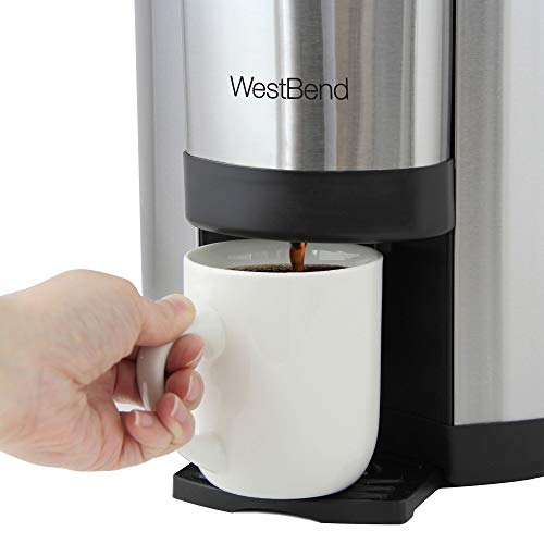 57042 Coffee Urn Double Walled Stainless Steel Features Automatic Temperature Control Large Capacity with Fast Brewing and Easy Clean Up NSF Certified
