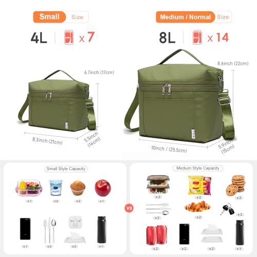 NOL Insulated Lunch Bags for Women Cooler Bag Lightweight Nylon Waterproof Lunch Box for Work
