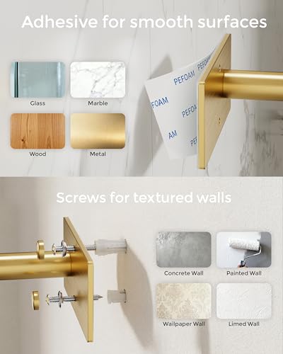 Gold Paper Towel Holder Under Cabinet with Damping Self Adhesive