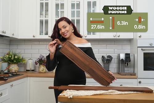 Elegant Walnut Wood Long Serving Board with Handle