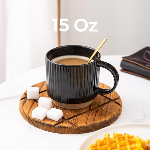 15 OZ Stackable Coffee Mugs Set of 4 (4 Count)