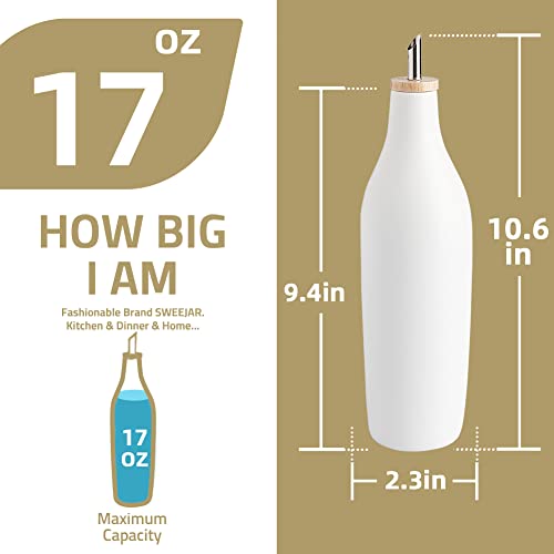 Sweejar Glossy Ceramic Olive Oil Dispenser Bottle with Spout
