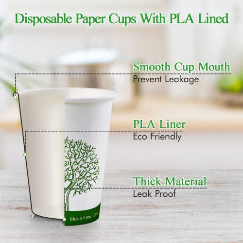 300 Count 8 oz Compostable Paper Cups