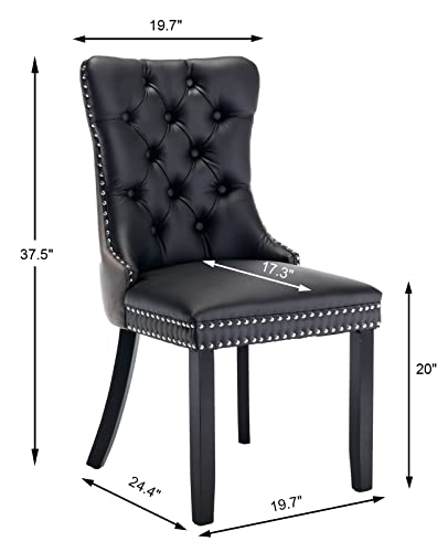 Grey Velvet and Black PU Upholstered Dining Chairs Set of 6 (6 Count)
