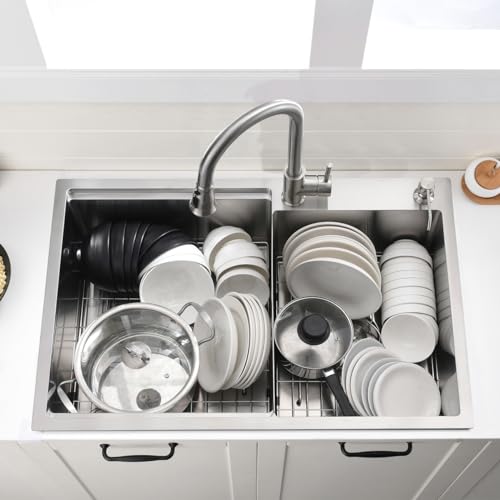 33 Inch Drop In Double Bowl Kitchen Sink