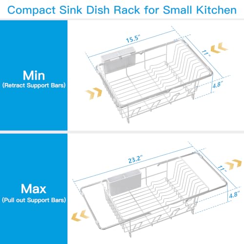 White Dish Drying Rack in Sink