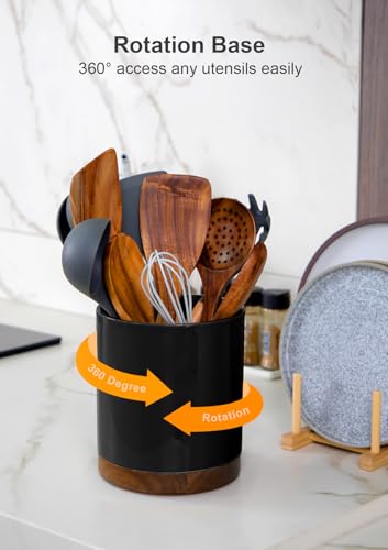 Ceramic Rotating Kitchen Utensil Holder for Countertop