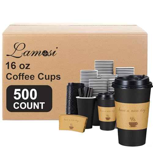 500 Pack 16 oz Coffee Cups (500 Count)