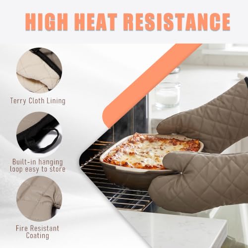16" Quilted Terry Oven Mitts 1 Pair Heat Resistant Kitchen (2 Count)