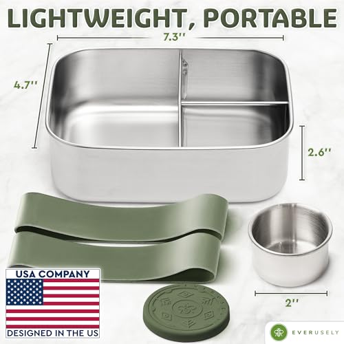 Stainless Steel Bento Box + Condiment Container