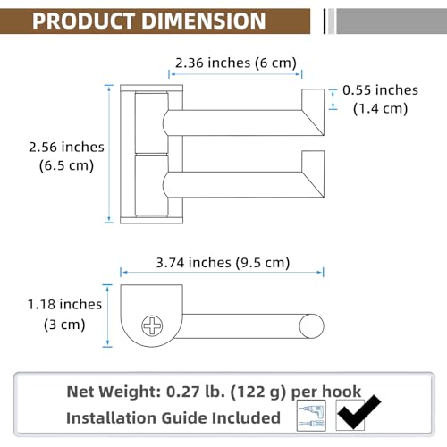 Swivel Wall Hooks with 2 Arm (2 Count)