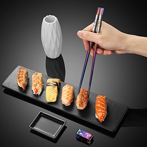 Metal Chopsticks Reusable 2 Pairs Titanium Plated 18