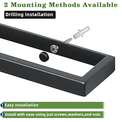 12 Inch Hand Towel Holder Black Towel Bar for Bathroom Wall Mounted