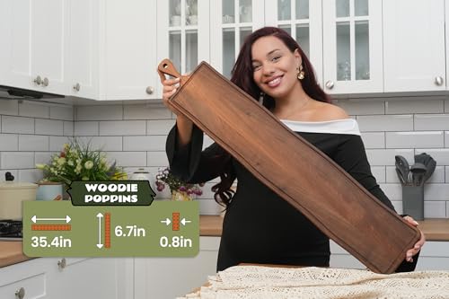 Elegant Walnut Wood Long Serving Board with Handle