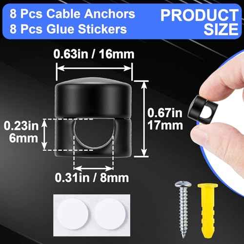 8 Sets Charger Holders for Cords (8 Count)