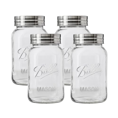 Regular Mouth Glass Mason Jars with Lids and Bands (12 Count)
