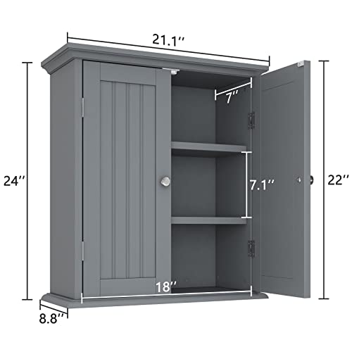 Bathroom Wall Cabinet with 2 Doors