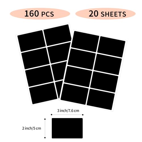 Black Removable Labels Stickers