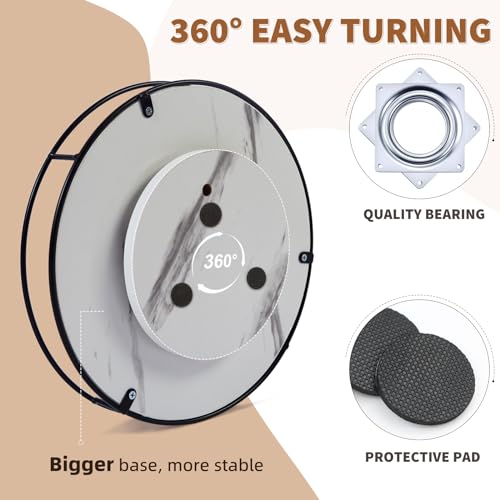 12 Inch White Wood Lazy Susan