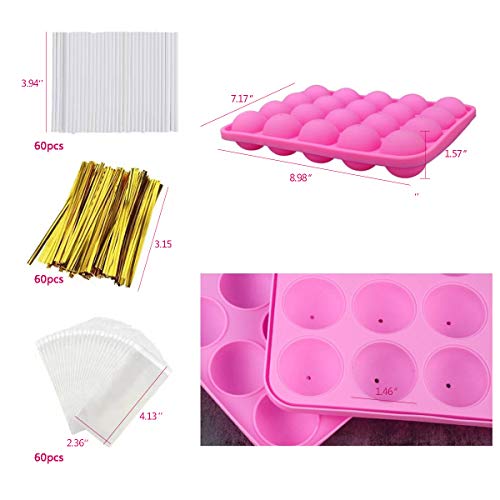 20 Cavity Silicone Cake Pop Mold Set With Lollipop Sticks