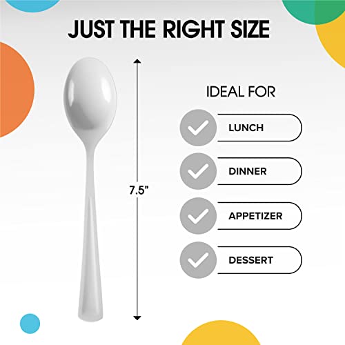 Party Solids 200 Pcs Heavy Duty Plastic Cutlery (200 Count)