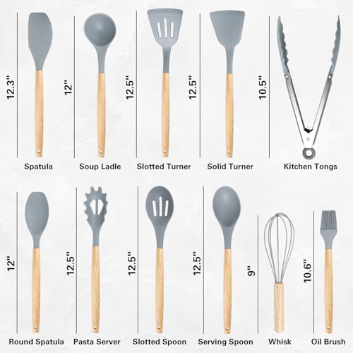 19PCS Gray Kitchen Cooking Utensils Set Kitchen Tools Set (19 Count)