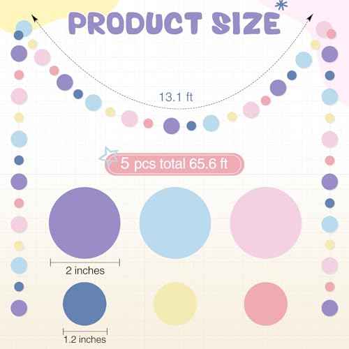 5 Pieces Circle Garland Banner Hanging (5 Foot)