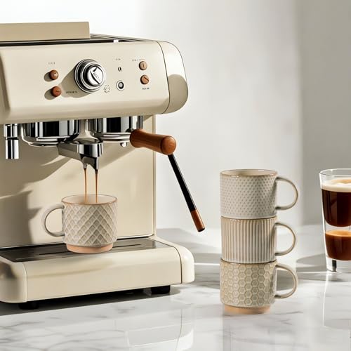 12 OZ Stackable Coffee Mugs Set of 4 (4 Count)