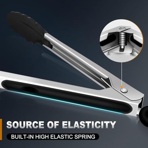 17 & 12 Inch Extra Long Kitchen Tongs with Silicone Tips (2 Count)