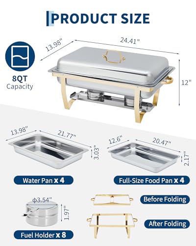 Chafing Dishes for Buffet 4 Pack