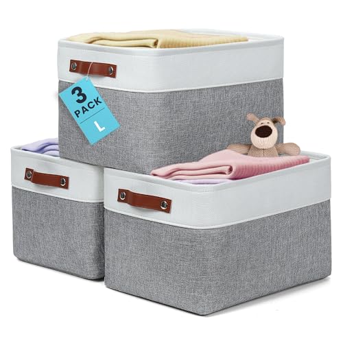 15x11in Canvas Storage Baskets 3 Pack (3 Count)