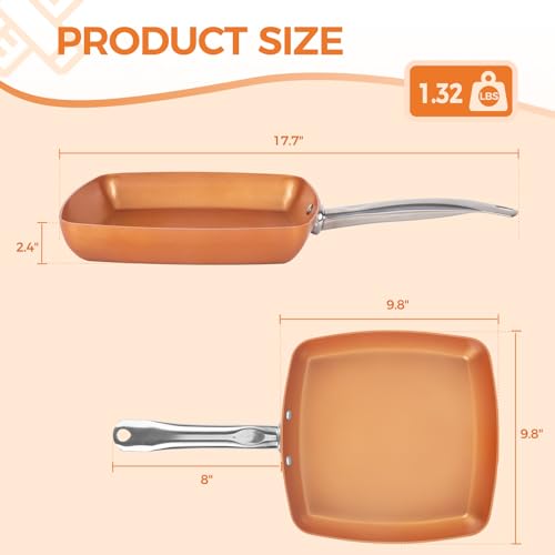 Non Stick Copper Square Frying Pan