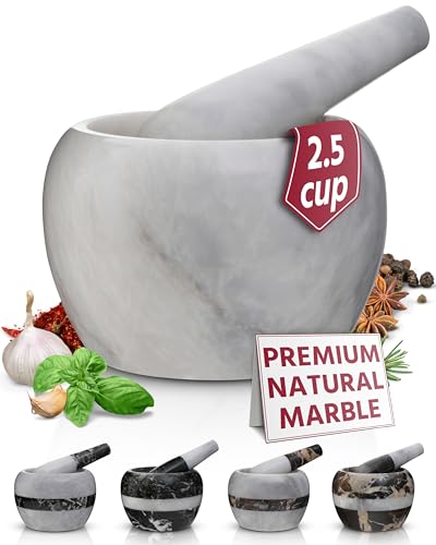 Natural Marble Mortar and Pestle Set