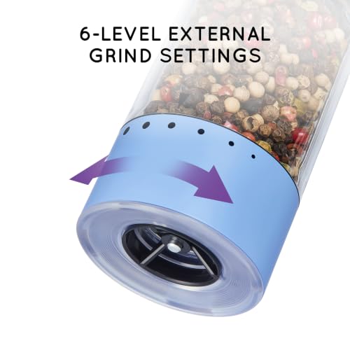 Rechargeable Electric Salt and Pepper Grinder Set with Charging Base (2 Count)