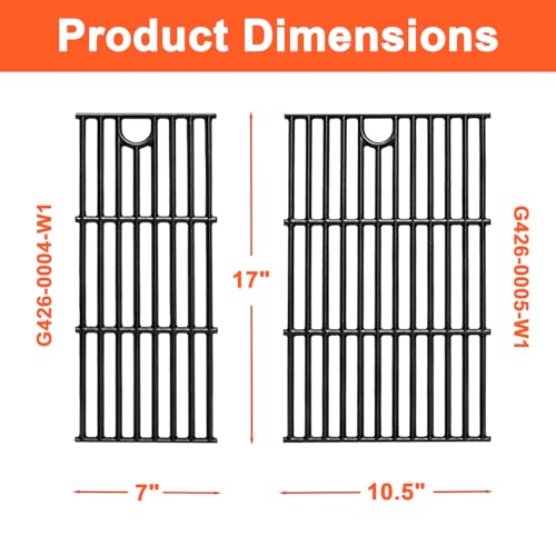 17" Cast Iron Grill Grates for Charbroil Performance 2 Burner