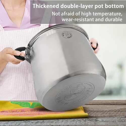 11.5 Quart Stainless Steel Stock Pot with Lid Large Induction Cooking Pot for Pasta Soup Boiling Stew with Measurement Marks and Handles
