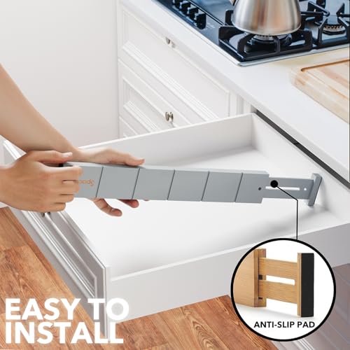 Bamboo Drawer Dividers with Inserts and Labels