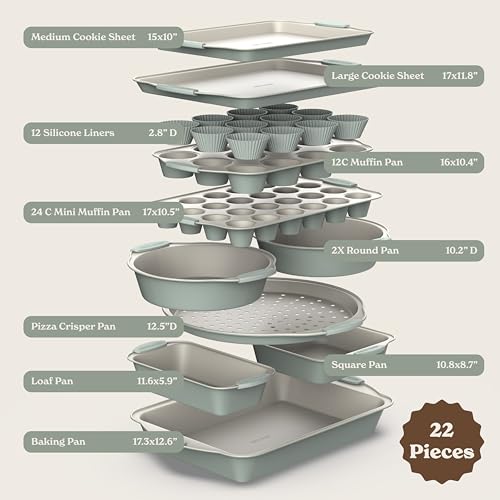 Nonstick Stackable Bakeware Set (22 Count)