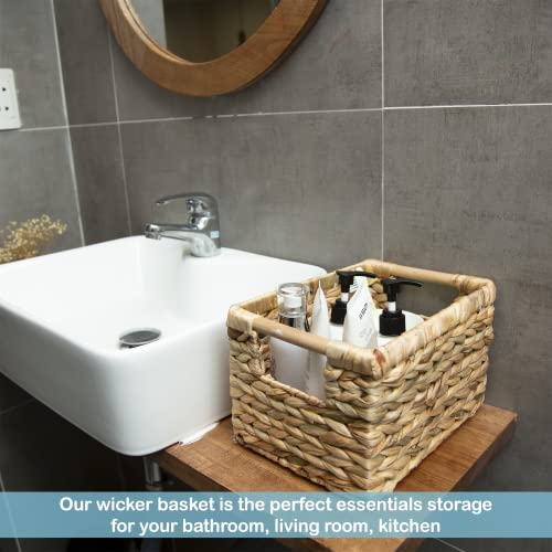 Small Wicker Baskets for Organizing Bathroom (3 Count)