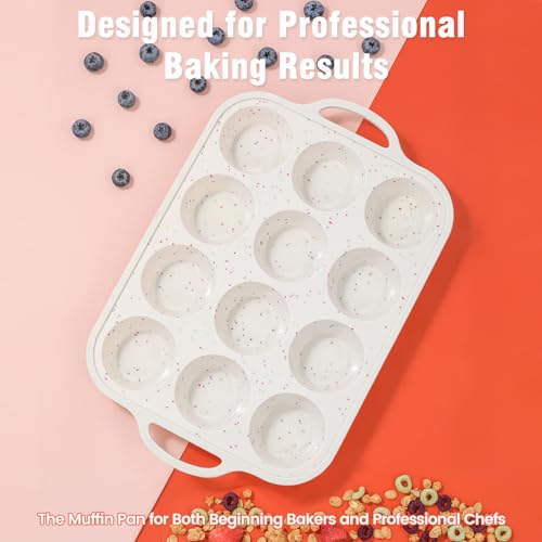 Silicone Muffin Pan for Baking with Metal Reinforced Frame