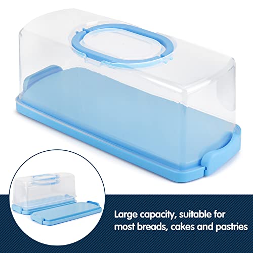 2 Pack Plastic Rectangular Bread Box with Clear Lid (2 Count)