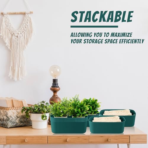 Green Plastic Storage Bins (10 Count)