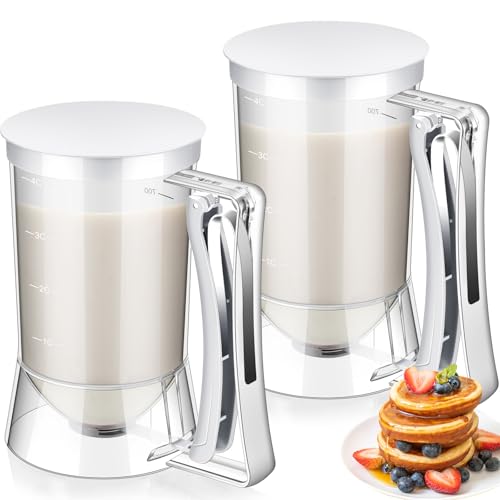 2 Pcs Handheld Batter Dispenser Squeeze Handle 4 Cups