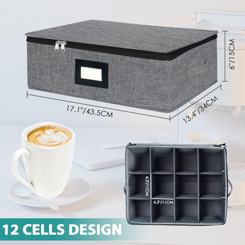 Mug and Cup Storage Box with Dividers