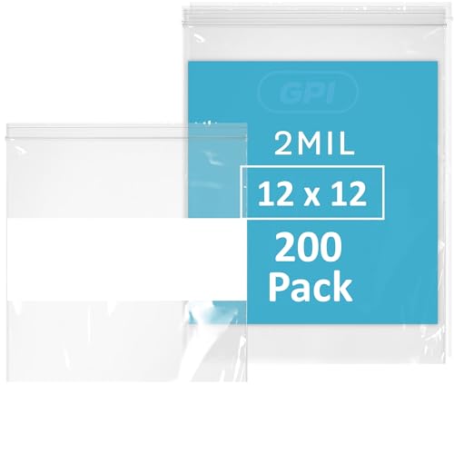12" x 12" Large Zip Bags (200 Count)