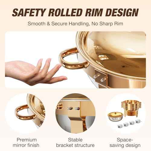 Round Chafing Dishes for Buffet 4 Pack