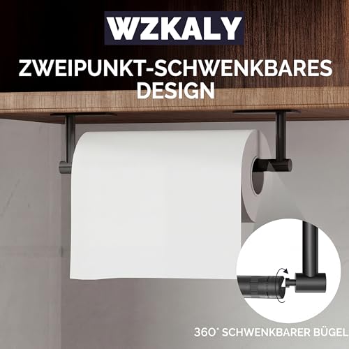 Matte Black Paper Towel Holder Under Cabinet Self Adhesive