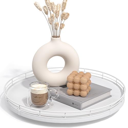 13 Inch Oak Decorative Tray for Coffee Table and Vanity